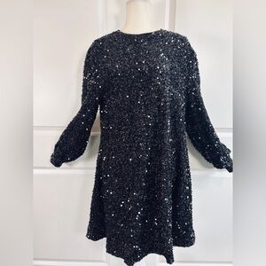 Boohoo Black Sequin Mini Dress